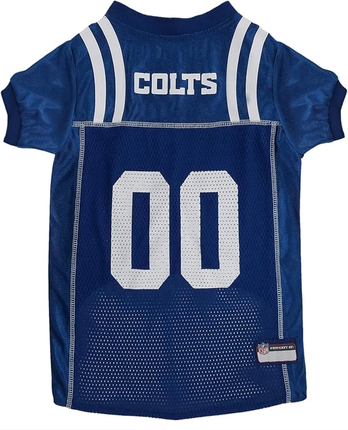 Pets First NFL Indianapolis Colts Dog Jersey, Size Small, Football Shirt Costume for Pet, Dog Sports T-Shirt, NFL Team Clothing for Cats, Licensed Pet Apparel Available in 7 Sizes and 32 Teams