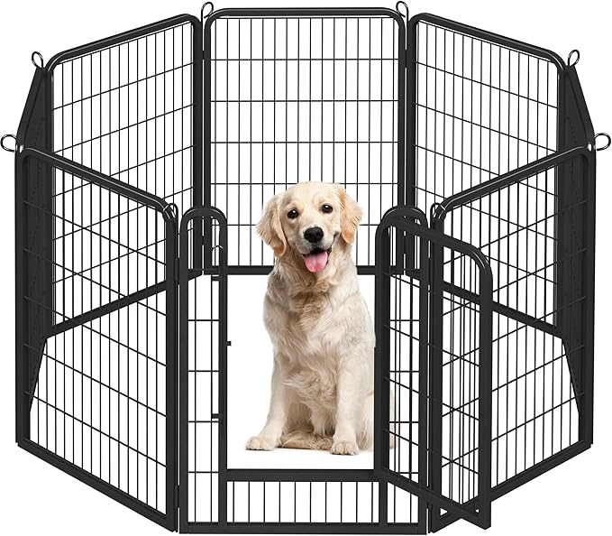 Topeakmart Unleashed Dog Playpen 40 inch 8-Panel Portable Pet Fence for Small/Medium/Large Dogs | Indoor, Outdoor, Yard & RV Camping Use