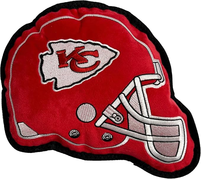 The 1st Ever Tough but Smooth Dog Toy NFL Kansas City Chiefs Football Helmet Tough Pet Toy. A Premium Quality Doggie Toy with Built-in Squeaker. Sports Fans Favorite Chew Toy