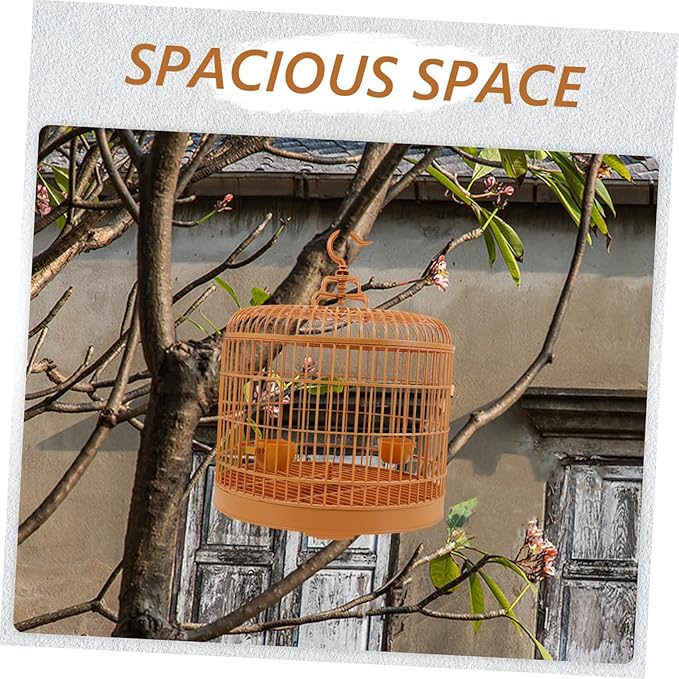 Mikikit Hanging Bird Cage Lightweight Birdcage for Versatile Use for Hamsters Parrots and Other Birds Decorative and Practical