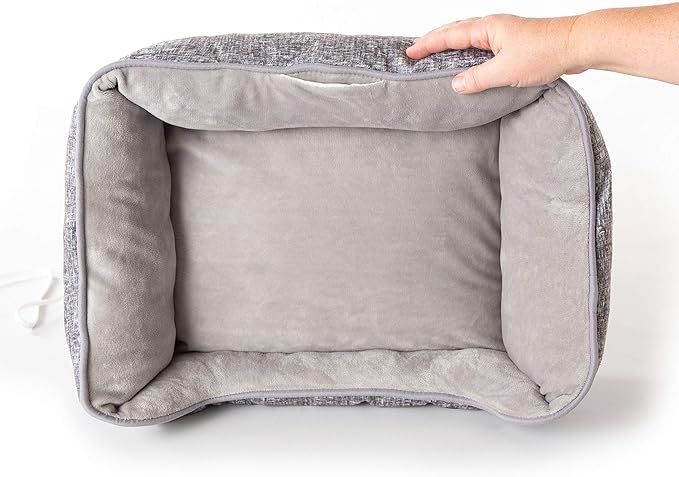 K&H Pet Products Mother’s Heartbeat Heated Puppy Bed Heated Bed + Bone Pillow Gray Medium Breed Heartbeat 13 X 16 Inches