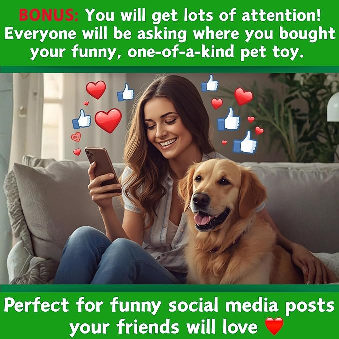 Bud the Weed Nug, Funny Squeaky Dog Toy, Cute Stuffed Parody Pot Nug, Cool Plush 420 Novelty Gift for Pets & Their Owners, Sized for Puppies & Small, Medium & Large Breeds