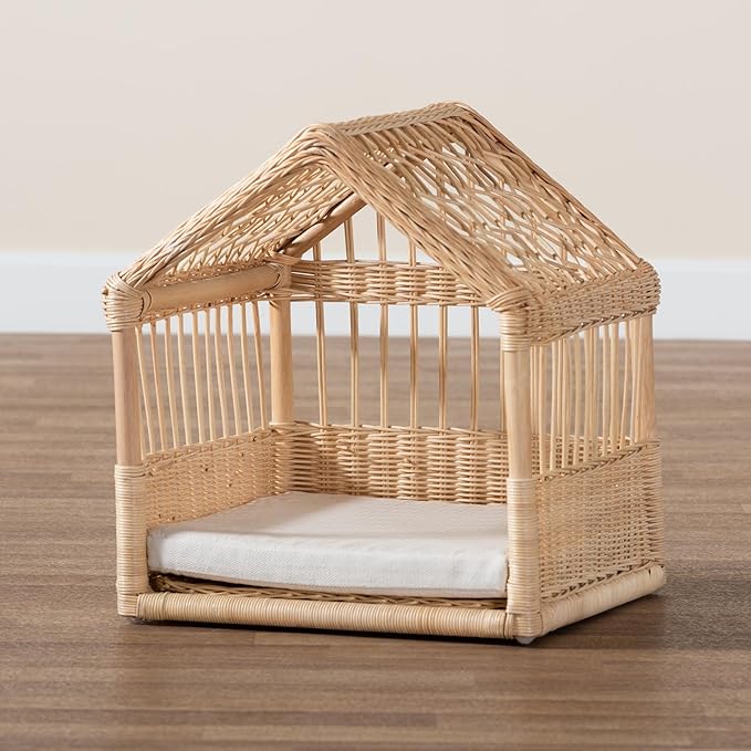 bali & pari Pieta Modern Bohemian Natural Rattan Pet Bed