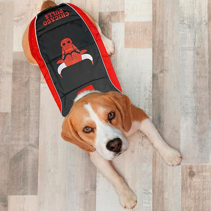NBA Chicago Bulls Puffer Vest for Dogs & Cats, Size Medium. Warm, Cozy, and Waterproof Dog Coat, for Small and Large Dogs/Cats. Best NBA Licensed PET Warming Sports Jacket