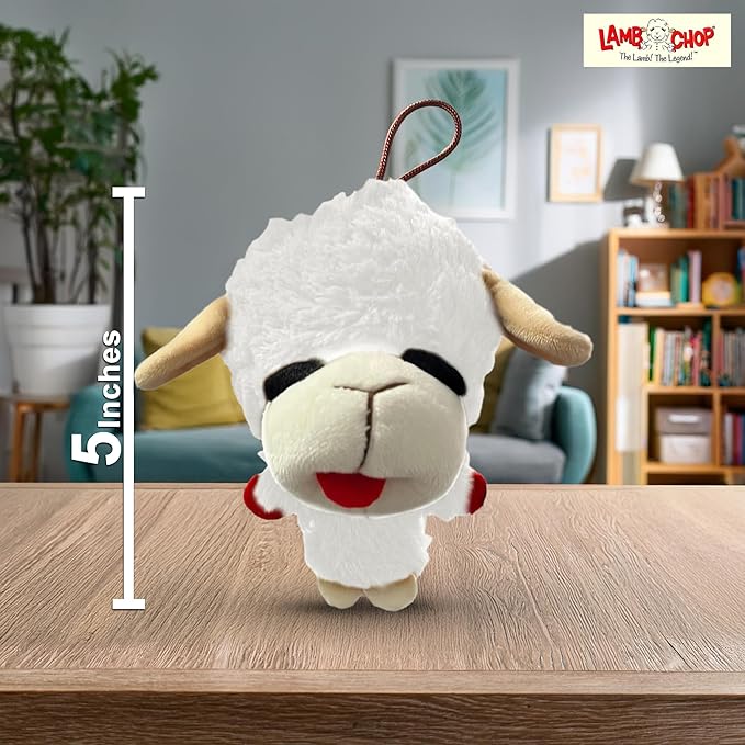 Multipet Knobby Noggins Lamb Chop Dog Toys | Lambchop Knobby Noggins Pet Toy | Squeaky Dog Toy Plush | 3 Pack (Black + Brown + White) (5")
