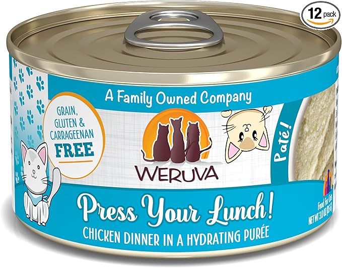 Weruva Wet Cat Food, Press Your Lunch with Chicken Pate, 3oz Can, Pack of 12