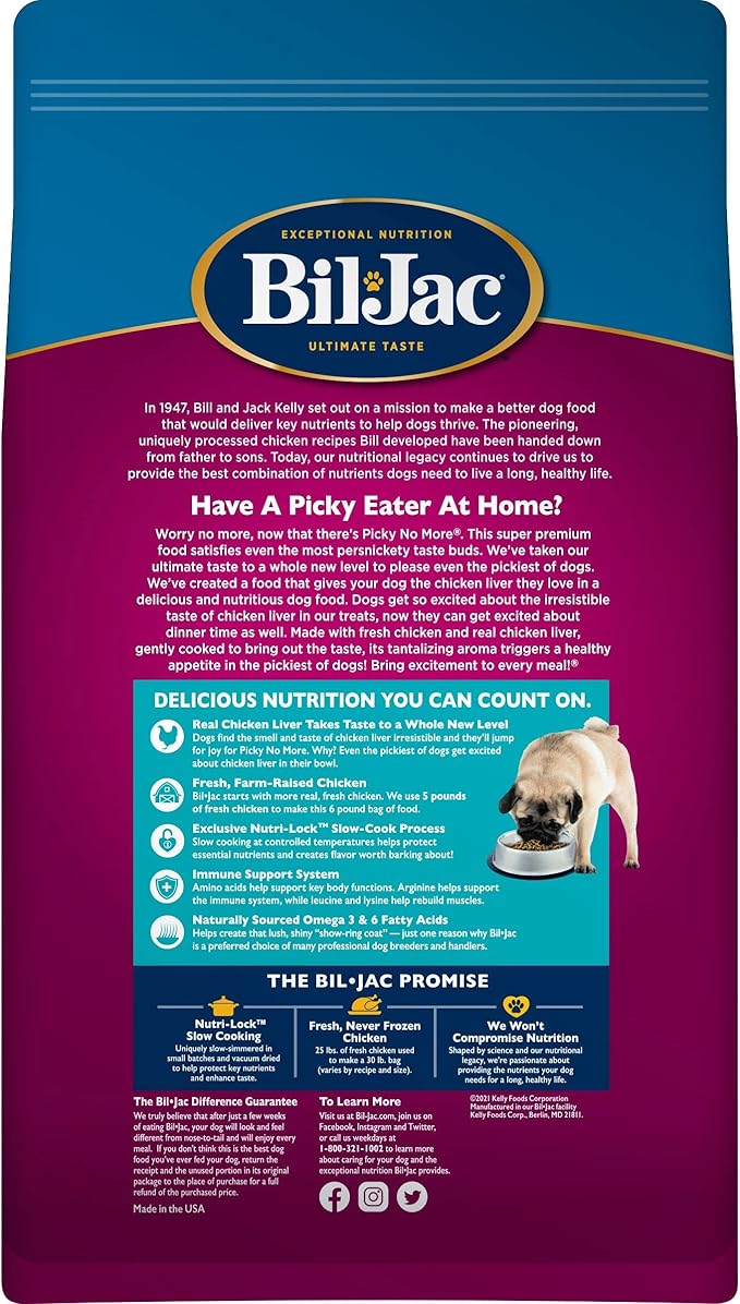 Bil-Jac Picky No More Small Breed Chicken Liver Dry Dog Food | 6 lb (2-Pack)