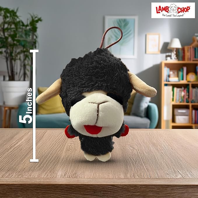 Multipet Knobby Noggins Lamb Chop Dog Toys | Lambchop Knobby Noggins Pet Toy | Squeaky Dog Toy Plush | 3 Pack (Black + Brown + White) (5")