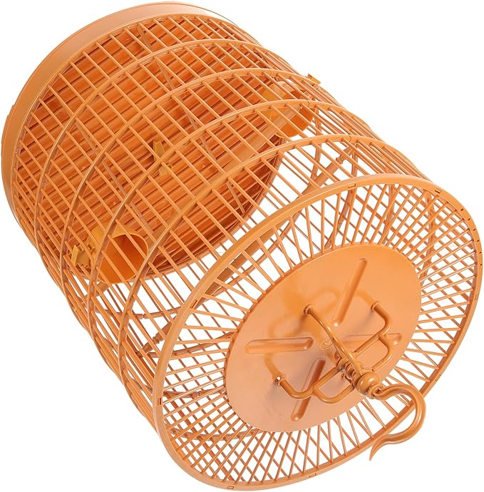 VICASKY Decorative Hanging Bird Cage Plastic Round Top 30cm for Small Pet Birds Parakeets Cockatiels Cage Ornament House for Indoor Display