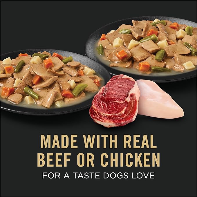 Purina Pro Plan Complete Essentials Wet Dog Food Chicken and Vegetables Entree and Beef and Vegetables Entree Variety Pack - (Pack of 12) 13 oz. Cans