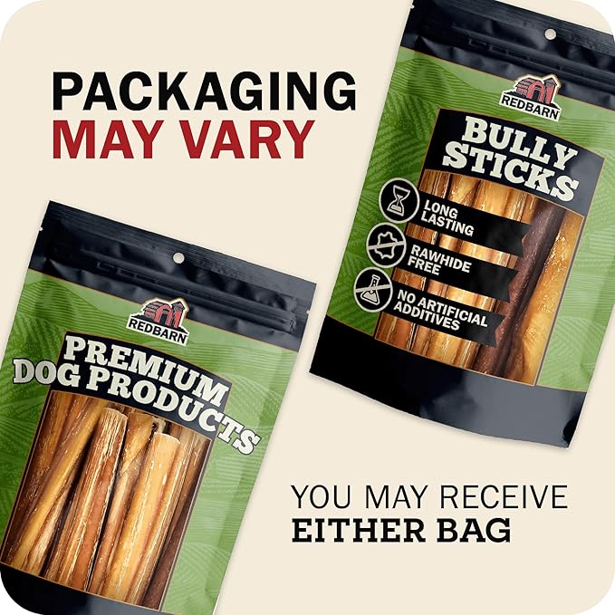 Redbarn Pet Products All Natural Braided Bully Sticks 8-12 in Long Lasting Dog Chews for Medium and Large Dogs Rawhide Free Single Ingredient Beef Pizzle 1 lb Bag