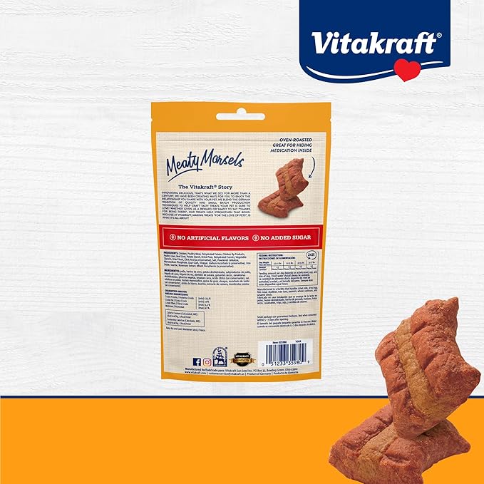 Vitakraft Meaty Morsels Dog Treat, Chicken with Beef and Carrots, 12.6oz Value Pack