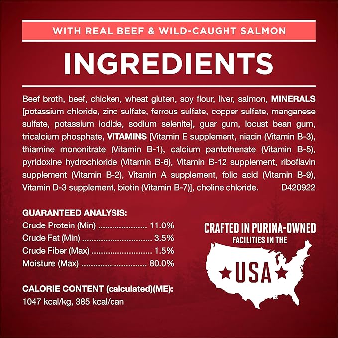 Purina ONE True Instinct Tender Cuts in Gravy with Real Chicken and Duck, with Real Beef and Salmon High Protein Wet Dog Food Variety Pack - (Pack of 1) 13 oz. Cans