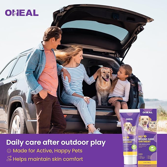 Dog Wound Care Ointment - 3 In 1 Fast Healing Pet skin Gel For Cuts, Itch, Hot Spots & Scrapes- Healing,Soothing,Repair, Infection cream for Dog,Cat & Small animal - with Centella Asiatica & Aloe