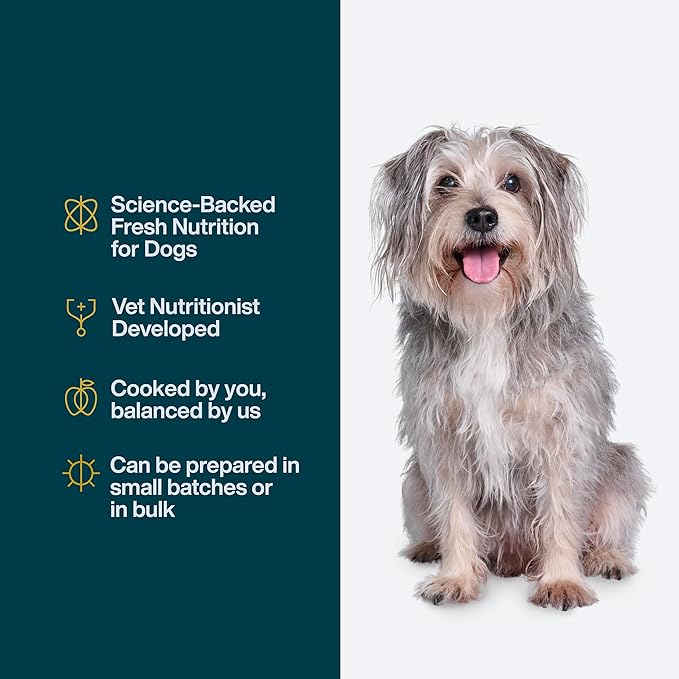 Just Food for Dogs Nutrient Blend, Vitamins and Supplements for Homemade Dog Food, Fish and Sweet Potato, DIY Fresh Pet Meals and Toppers, Human Grade, Dog Vitamins & Multivitamin Additive, 4.55oz