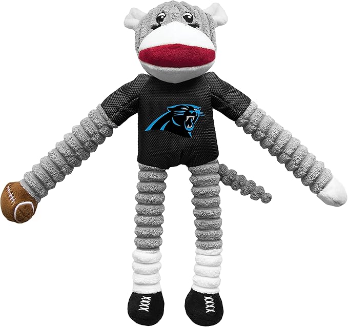 Littlearth NFL Unisex NFL Sock Monkey and Flying Disc Pet Toy Combo Set
