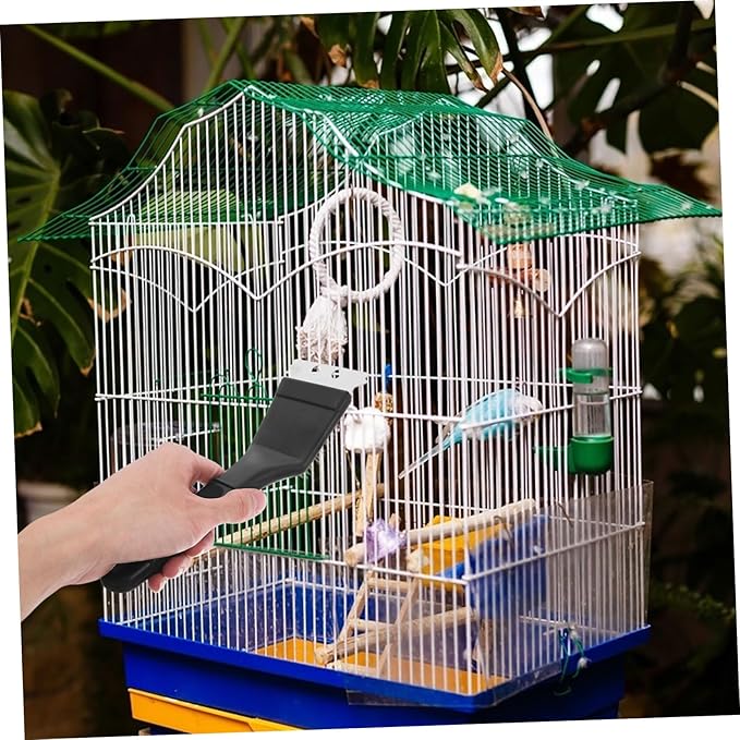 Levemolo Stainless Steel Birdcage Cleaner Tool with Long Handle Scraper for Removal Durable Brush with Shedding-Resistant Bristles for Complete Birdcage Maintenance