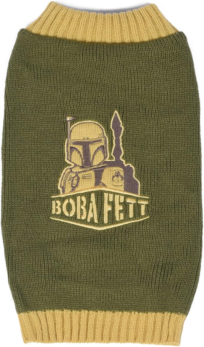 STAR WARS Boba Fett Dog Sweater, Large (L) | Dog Sweater, Pet Apparel | Gifts for Star Wars Fans