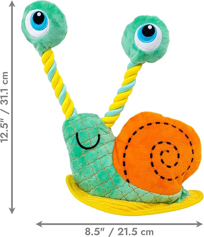 KONG Bendeez Dog Toy – Durable Plush with Rope, Flexible Twistable Design, Squeaker for Interactive Play, Large Size for All Dogs (Bird/Elephant/Snail)