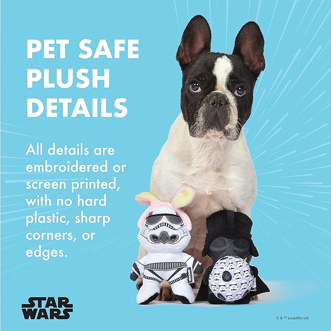 STAR WARS 2PC Easter 6" Stormtrooper & Darth Vader Squeaker Pet Toys |Set of Two Plush Squeaker Easter | Pair Toys for Dogs Easter Stuffed Darth Vader & Stormtrooper