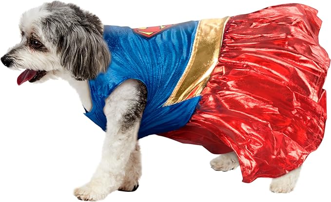 DC Comics Superheroes: Supergirl Pet Costume for For Dogs or Cats by Rubies, XL
