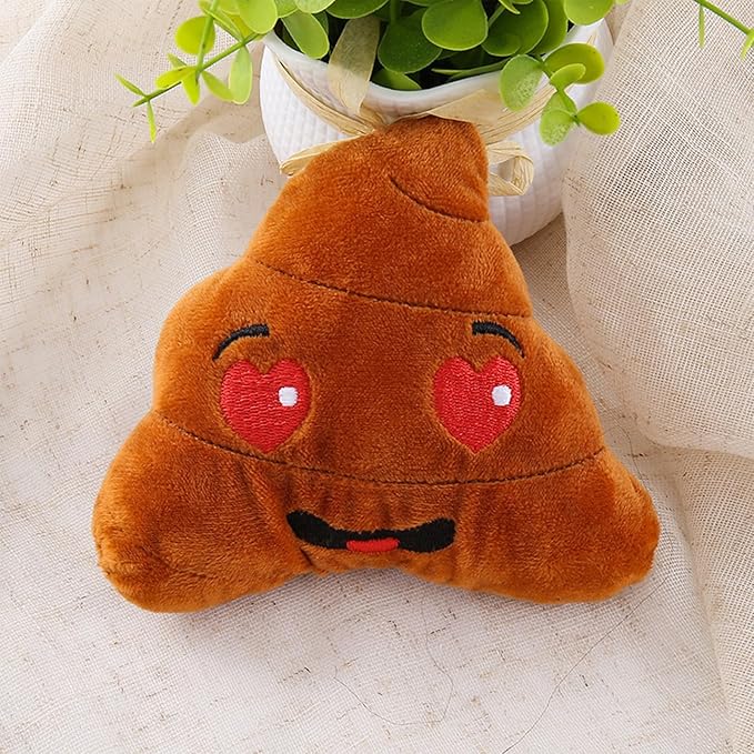 Playful Paws 2 Pcs Cute Poop Dog Plush Toys Dog Chew Toys Cat Interactive Toy with Squeaker and Funny Expression 5.9 in Dog Toy for Dogs Playing