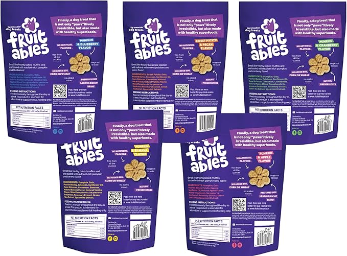 Fruitables Pumpkin Dog Treats, Variety Pack Of 5