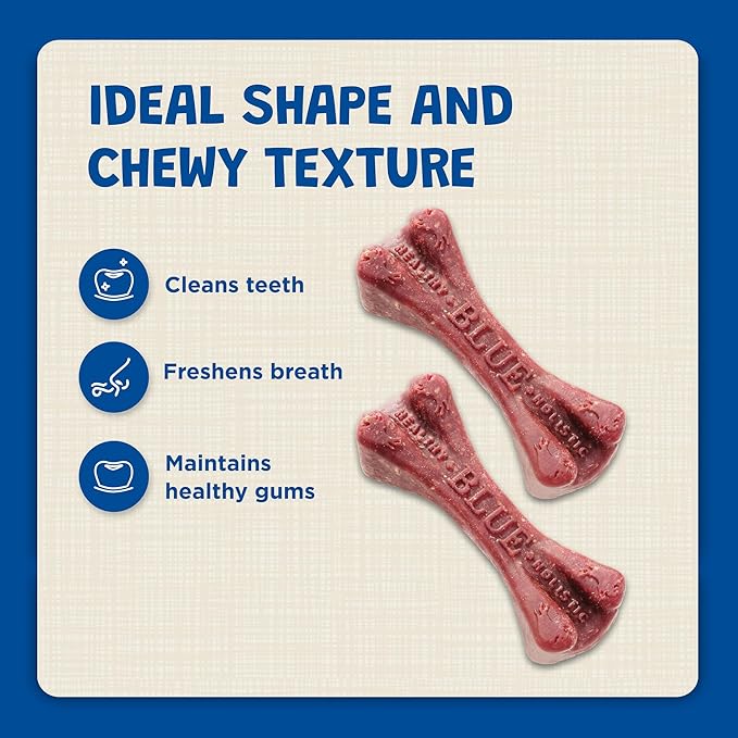Blue Buffalo Dental Bones Regular Natural Dental Chew Dog Treats Bag Value Pack,(Pack of 2)