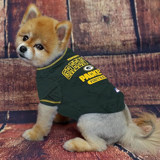 NFL Green Bay Packers Dog T-Shirt for Pets, Size X-Small. Officially Licensed Pet Shirt with Team Logo, Soft Stretchable Comfort Fit Apparel for Dogs & Cats