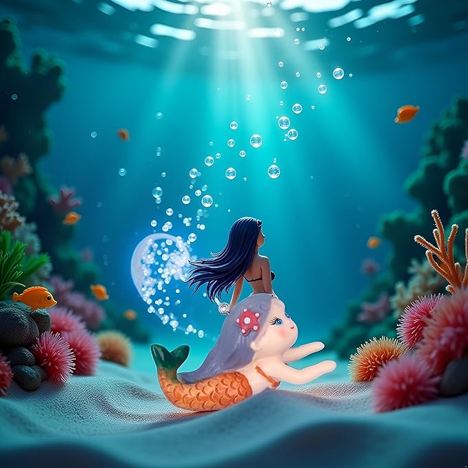 GANPUB Floating Fish Tank Decor, Aquarium Fish Mermaid, Ornaments, Eye Catching Decoration, Aquatic Pets Cartoon, Miniatures Figures for, Aquarium Décor Thematic Ornaments
