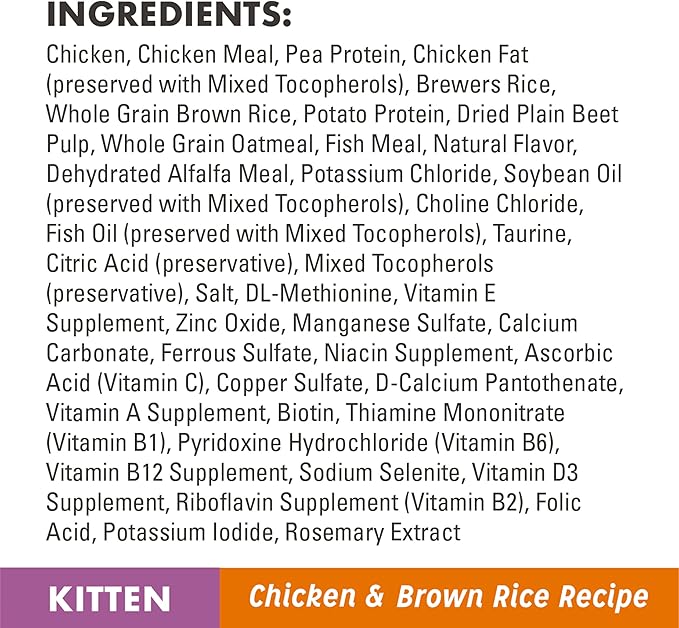 Nutro Wholesome Essentials Kitten Natural Dry Cat Food for Early Development Farm-Raised Chicken & Brown Rice Recipe, 3 lb. Bag (Pack of 2)