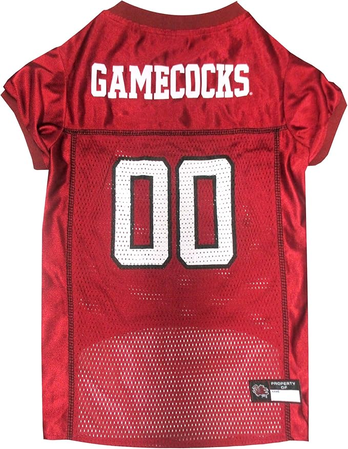 Pets First NCAA College South Carolina Gamecocks Mesh Jersey for DOGS & CATS, Large. Licensed Dog Jersey with your Favorite Football/Basketball College Team