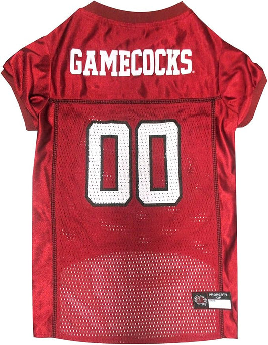 Pets First NCAA College South Carolina Gamecocks Mesh Jersey for DOGS & CATS, Large. Licensed Dog Jersey with your Favorite Football/Basketball College Team