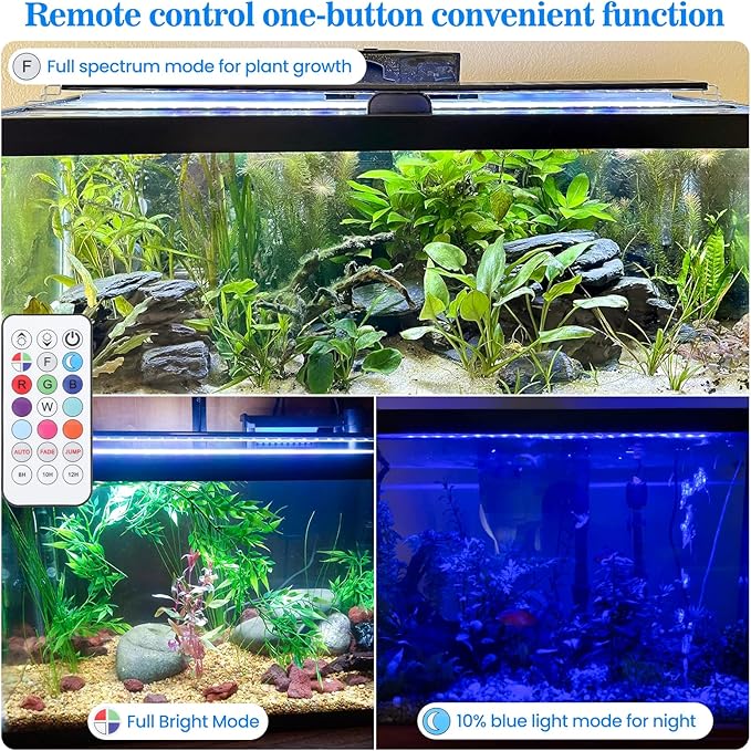 Full Spectrum Aquarium Light：Fish Tank Light with APP & Remote Control for Plants Growth - Fish Lamp for Live Fishes Aquatic Pet Lovers - 24-31 Inch Freshwater Saltwater Aquarium Decor