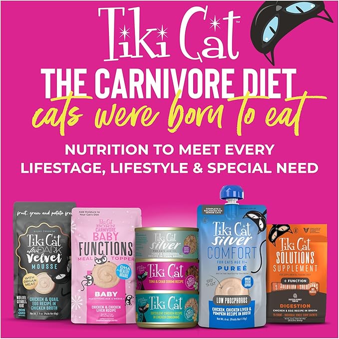 Tiki Cat Friends Stix Mousse Treats, Single Serve Lickable Treat or Dry Food Topper, with Chicken & Pumpkin in Gravy, 1.6 oz. Pouch