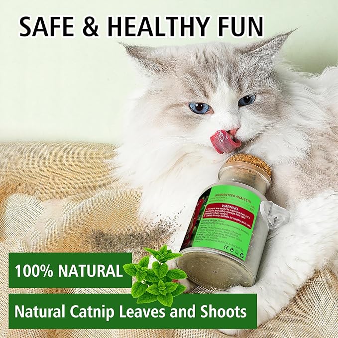 Organic Cat’s Cat nip Natural Dried Catnips Treat Used to Supplement Kitten Interactive Toys Great for Training Redirecting Bad Behaviors