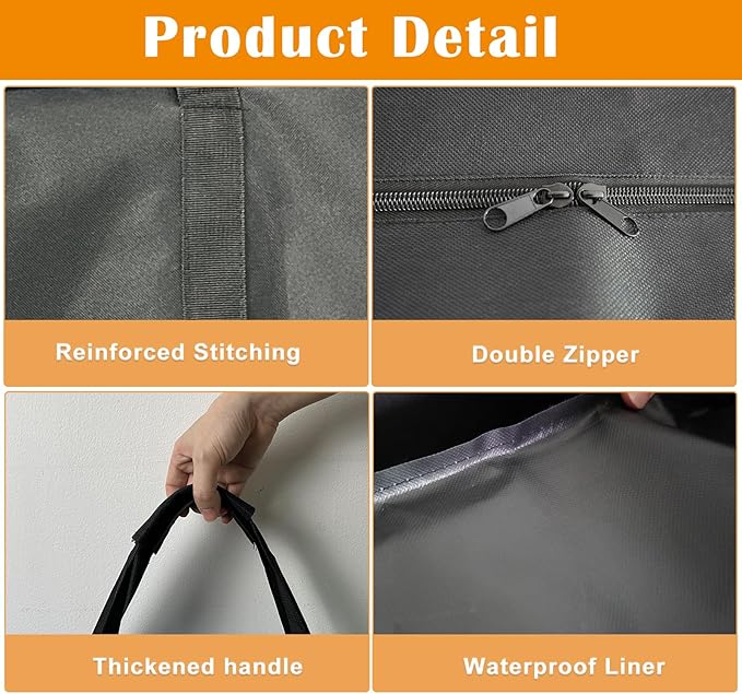 LWFCOEE Dog Playpen Storage Bag, 24/32/40 Inch Waterproof Heavy Duty Fence Travel Bag with Handle for RV Trip, Fits 8 Panels Dog Pen and 9 Stakes, 32.6"x25"x6.5"