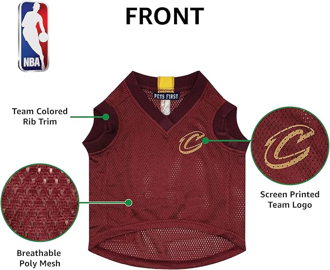 Pets First NBA CLEVELAND CAVALIERS DOG Jersey, Medium - Tank Top Basketball Pet Jersey