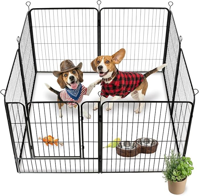 Dog Playpen,32 in(H) 7 Panels 1 Gate Pet Fence