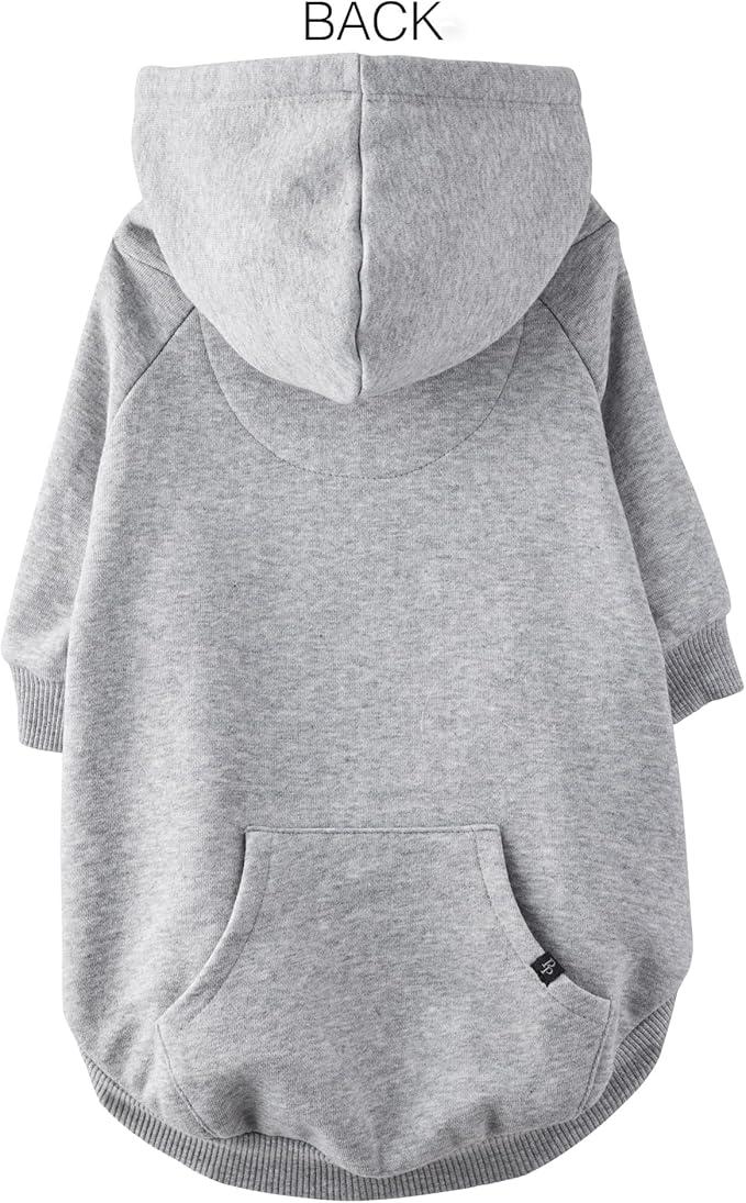 Pet Passion Rocky II - The Extra Comfy Hoodie, Organic Cotton and Recycled Poly Dog Hoodie Pet Coat Sweater for Small, Medium, Large Dogs, Heather Gray, Medium