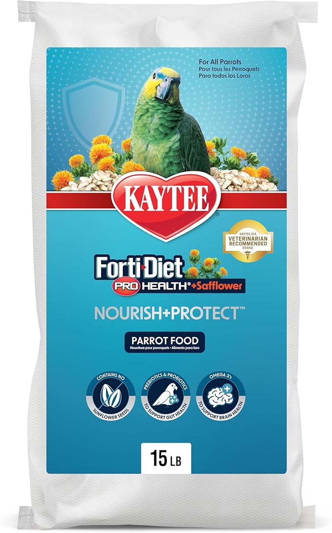 Kaytee Forti-Diet Pro Health + Safflower Nourish+Protect Parrot Food 15 Pounds
