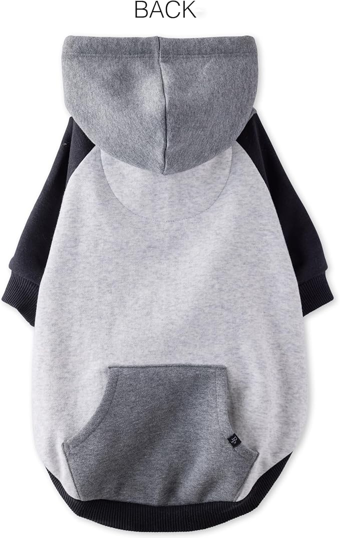 Pet Passion Rocky II - The Extra Comfy Hoodie, Organic Cotton and Recycled Poly Dog Hoodie Pet Coat Sweater for Small, Medium, Large Dogs, Heather Gray Color Block, XX-Large