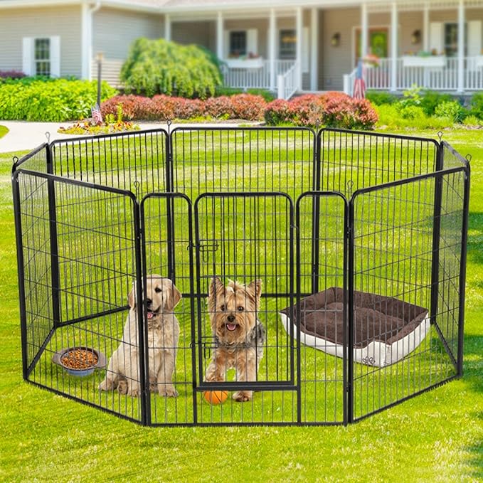 Topeakmart Dog Playpen Outdoor Puppy Exercise Pen Indoor Portable Pet Fence for Yard/RV Camping, 40 Inch 2 Panels