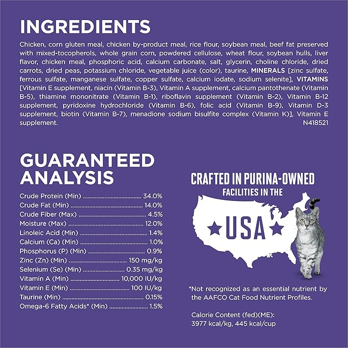Purina ONE Natural Cat Food for Hairball Control, +PLUS Hairball Formula - 7 lb. Bag