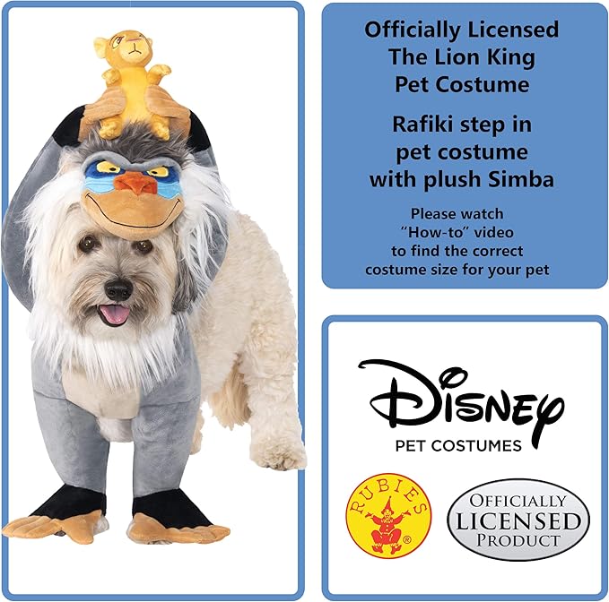 Rubies Disney Lion King: Rafiki Pet Costume for For Dogs or Cats, Large