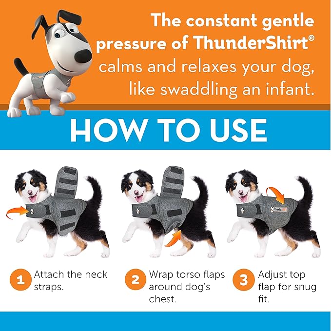 ThunderShirt for Dogs, XX Small, Heather Gray Classic - Dog Anxiety Relief Calming Vest