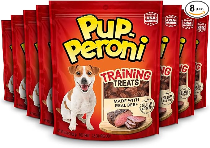 Pup-Peroni Dog Training Treats Made With Real Beef, 5.6 Oz. Bag, (Pack of 8)
