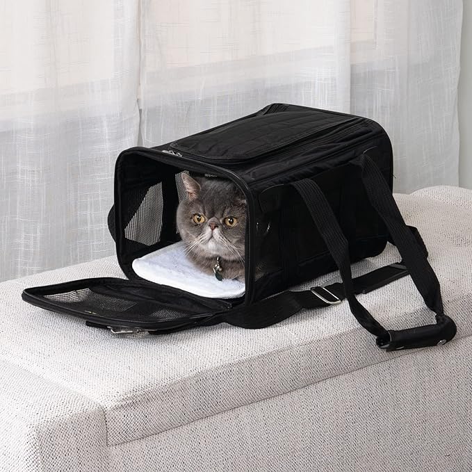 Sherpa Original Deluxe Travel Pet Carrier, Airline Approved & Guaranteed On Board - Black, Small