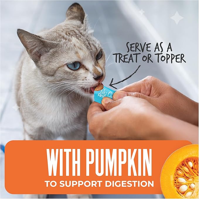 Tiki Cat Friends Stix Mousse Treats, Single Serve Lickable Treat or Dry Food Topper, with Tuna & Pumpkin in Gravy, 1.6 oz. Pouch
