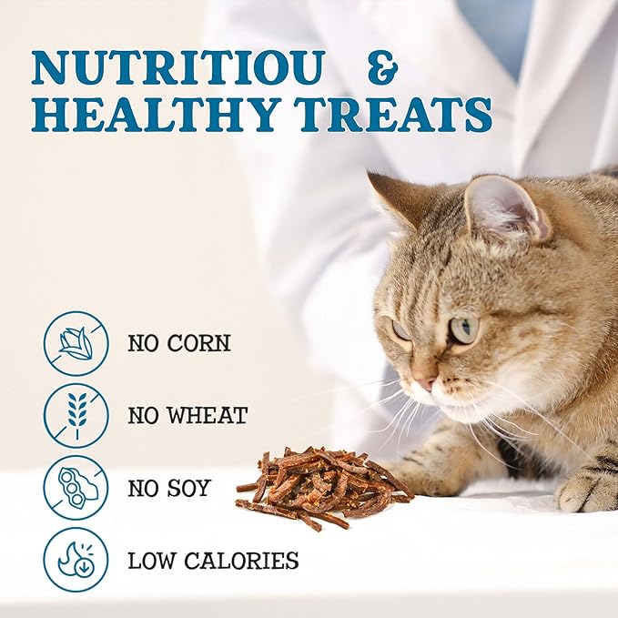 Cat Treats - Meat 'N Greets - Soft Jerky Treats with Real Meat, High Protein, Grain-Free, Perfect for Training & Rewarding, All Natural Snacks for Cats - Lamb Flavor